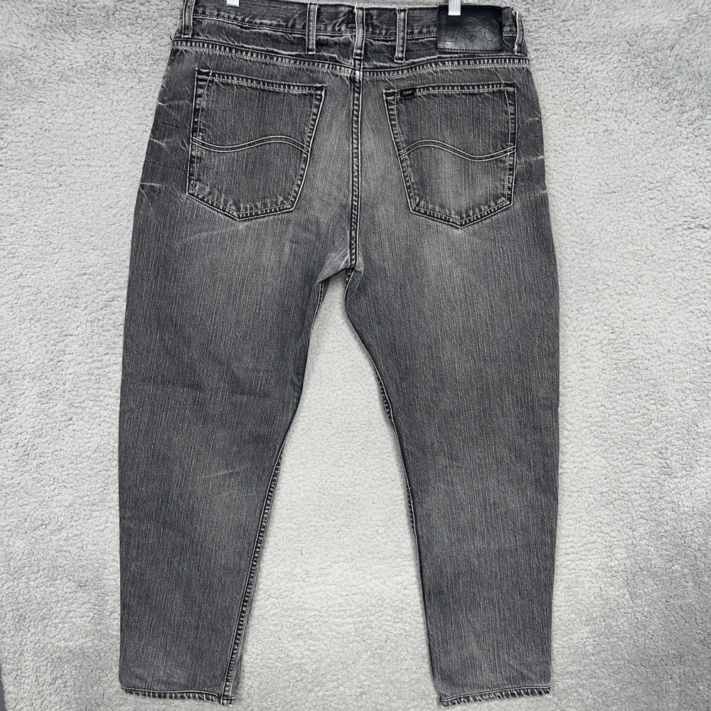 Lee Jeans Men's Size 40 Black Faded Wash Denim Straight Leg Mid Rise Pants